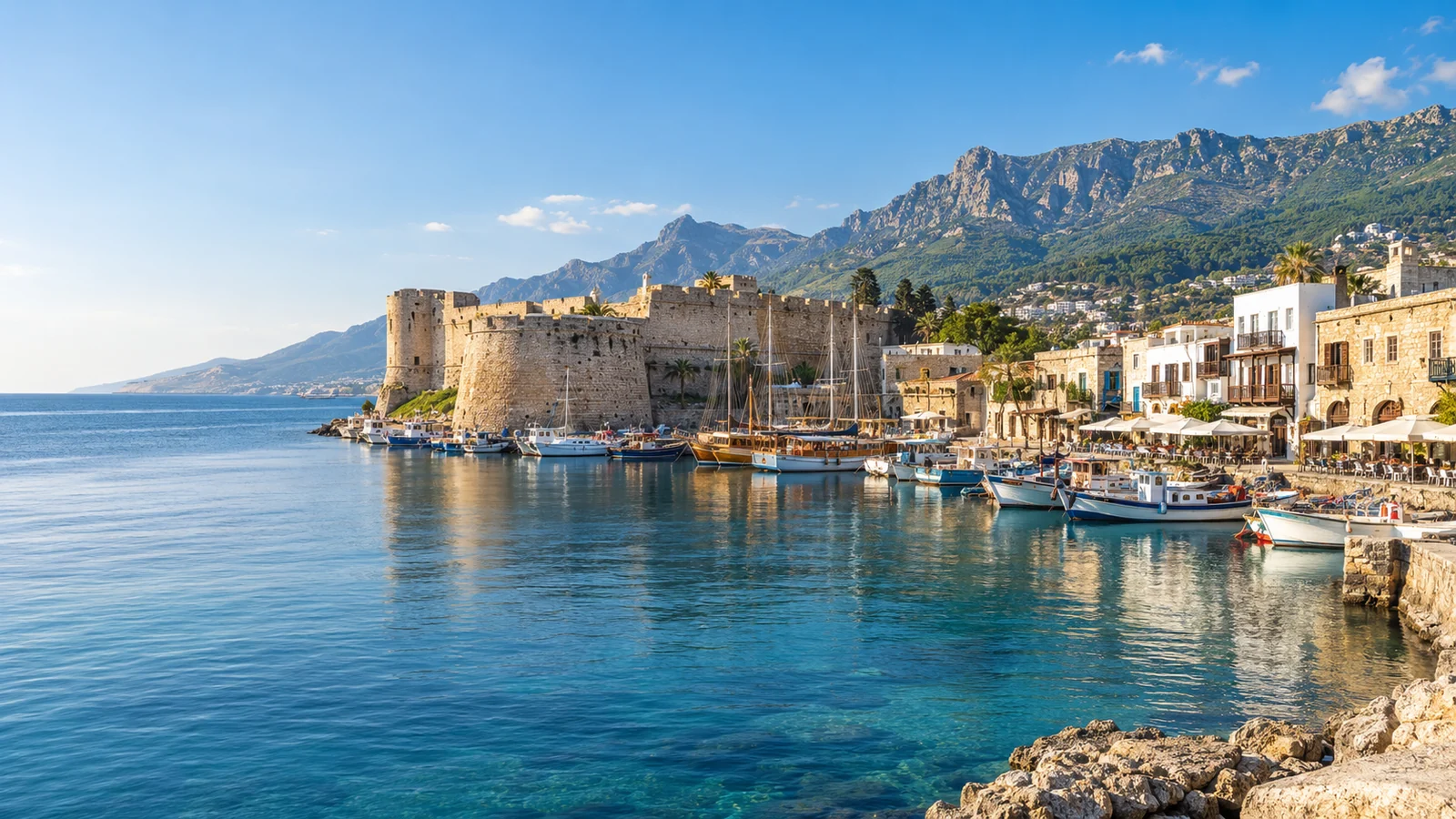 Girne şehir atmosferini temsil eden üretilmiş görsel